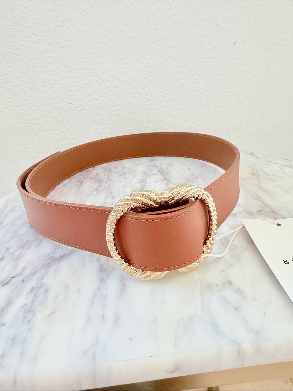 🌟 Sézane Artemis Waist Belt Natural Heritage Caramel Brown Leather 100 - Picture 3 of 13